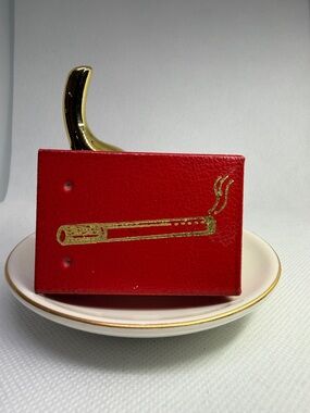 J.S.N.Y. Ashtray Portable Red Metal Sliding 1974